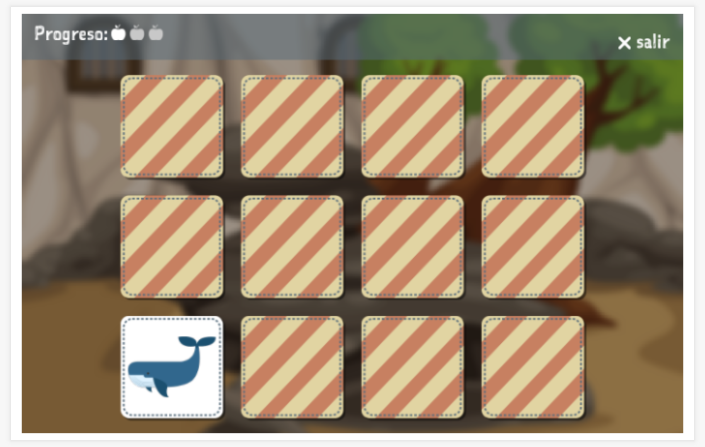 Juego de memoria del tema Animales de la aplicación alemán para niños