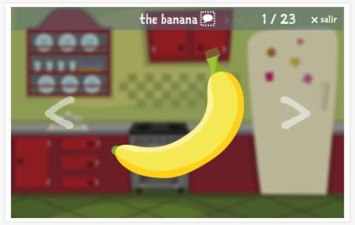 Voorstelling van het thema Comidas y bebidas van de app inglés voor kinderen