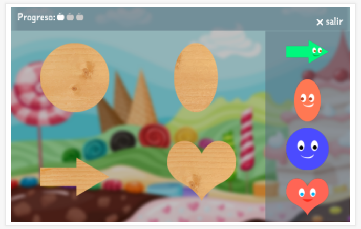 Juego de rompecabezas del tema Formas de la aplicación español para niños
