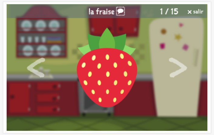 Presentación del tema Fruta de la aplicación francés para niños