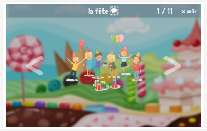 Presentación del tema Fiesta de la aplicación francés para niños