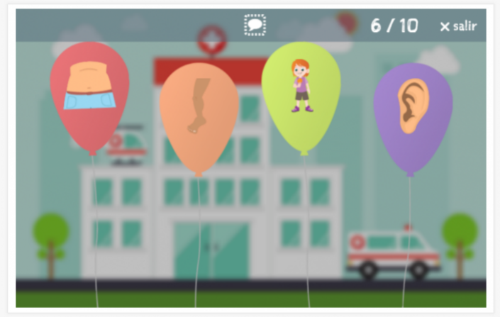 Juego de globos del tema Cuerpo de la aplicación holandés para niños