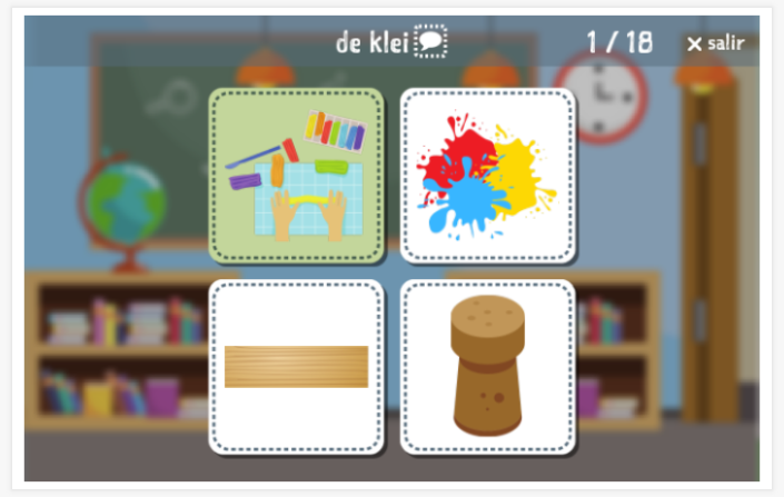 Prueba de idioma (lectura y comprensión auditiva) del tema Tinkering de la aplicación holandés para niños