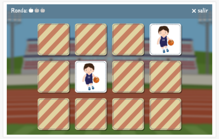 Memoryspel van het thema Deporte van de app holandés voor kinderen