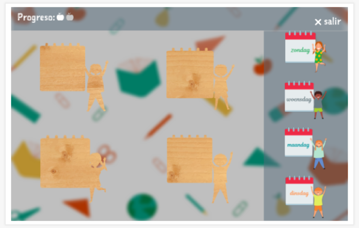 Juego de rompecabezas del tema Días de la semana de la aplicación holandés para niños