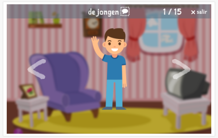 Presentación del tema Personas de la aplicación holandés para niños