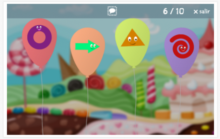 Juego de globos del tema Formas de la aplicación polaco para niños