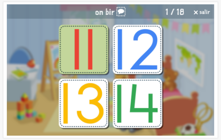 Prueba de idioma (lectura y comprensión auditiva) del tema Números 11-100 de la aplicación turco para niños