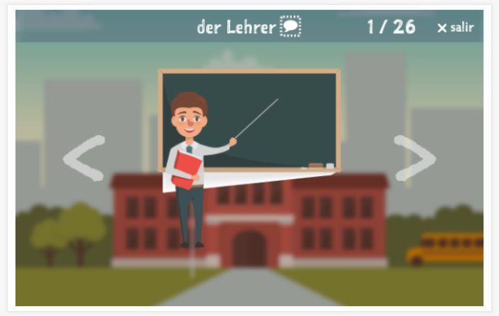 Presentación del tema Escuela de la aplicación alemán para niños
