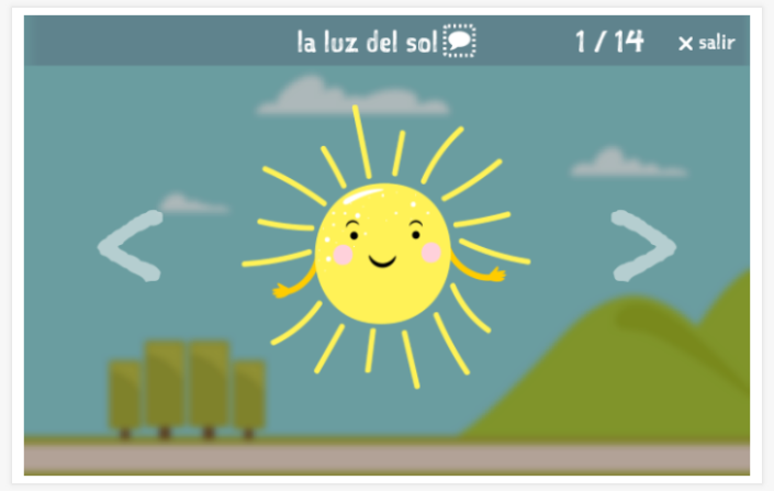Presentación del tema Estaciones y clima de la aplicación español para niños