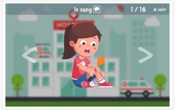Presentación del tema Estar enfermo de la aplicación francés para niños